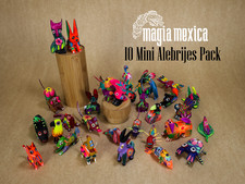 10 Mini alebrijes Set | Oaxacan Wood Carving | Magia Mexica picture
