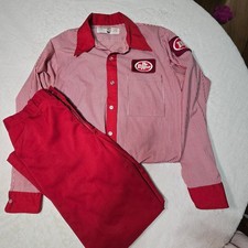 Vtg 70s Dr Pepper Delivery Driver Uniform Set Riverside Masterbilt Shirt Pants M picture
