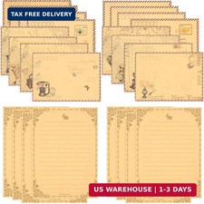 KSIWRE 48 PCS Vintage Style Stationery Paper and Envelopes Set, 32 PCS Lined Sta picture