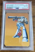 1985 HASBRO TRANSFORMERS #97 MEGATRON YELLOW BACKGROUND PSA 8 picture