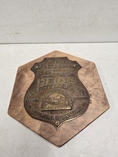 Antique 19C Heine Safety Boiler St Louis MO Advertising Brass Helios Plaque Sign picture