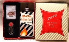 VINTAGE ZIPPO 1963 BROWN BOILER LIGHTER GIFT SET UNFIRED IN BOX 2517191 picture