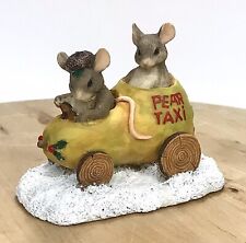 Charming Tails Pear Taxi Figurine Dean Griff Silvestri 87565 Driver & Passenger picture
