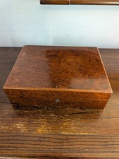 Vintage Alfred Dunhill Burl Wood Desktop Cigar Humidor Box (12 ) picture