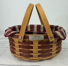 Longaberger 2007 Christmas Sweets & Treats Oval Basket w/ Handle & Liner picture