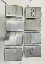 8 Vintage Zippo Lighters And 1 Broken Hinge Case picture