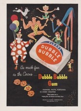 1955 VTG Circus Related Print Ad ~ Fleer Dubble Bubble Gum ~ Clowns Dogs Etc picture