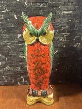 Ceramic Owl Figurine MCM Retro Kitschy Decor Vintage Statement Piece 60’s 70’s picture