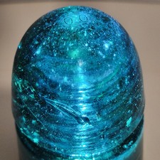 Antique Brookfield B CD 145 Glass Insulator Heavy Bubbles Amber Swirls Near Mint picture