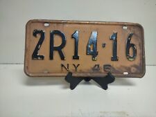 New York 1946 Vintage license plate 2R 14-16 YOM DMV clear Ford Chevy Dodge 1609 picture