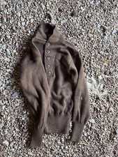 Vintage US Military Wool Sweater 5-Button OD Green Army Issue Size Small picture