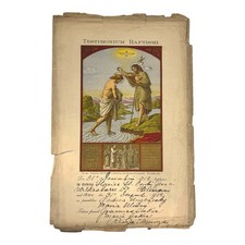 Antique 1912 Latin / German Baptism Certificate Wilkes-Barre Pennsylvania picture