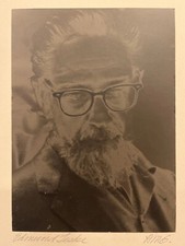 Negative Image Photo of Edmund Teske Portrait Attached on Cardboard w/ Signature picture