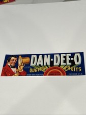 Vtg New Fruit Crate Label Advertising Dan-Dee-O Fruit Sorensen Co Parlier CA picture