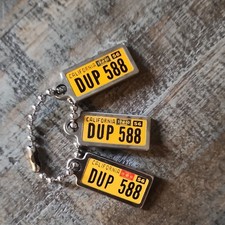 NOS Vintage 1956 California Mini License Plate Keychain Set of 3 DUP 588 picture