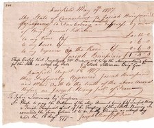 1777 Josiah Bridesmaid Receipted Bill by Order of Bridg. General Silliman picture