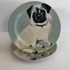 NOS SET OF 2 Anthropologie SALLY MUIR DOG A DAY 8 3/8