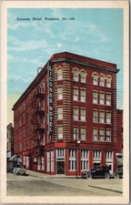 Vintage 1930s FREEPORT, Illinois Postcard LICONDO HOTEL Street View Kropp Unused picture