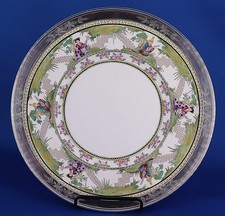 Vintage 11.25” Royal Doulton Plate E9724 Shreve & Co Sterling Silver Rim c. 1915 picture