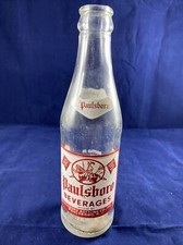Paulsboro Beverage Vintage New Jersey Soda Bottle Glass Rare 7 Oz picture
