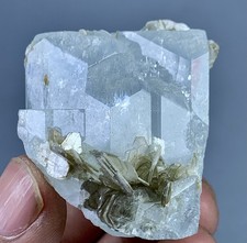 285 Carats Aquamarine Crystal Specimen With Mica From Pakistan. picture