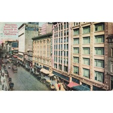 Vtg 1924 Los Angeles CA Postcard Broadway North 7th St Orpheum Theatre RPO picture