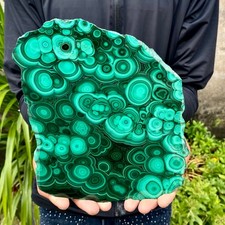 3.68LB Natural Green Malachite Crystal Flaky Pattern Ore Specimen Quartz Healing picture