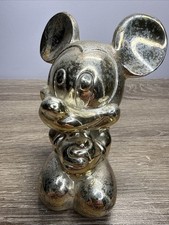 Disney 1989 Reed & Barton Mickey Mouse Silver-plated Coin Piggy Bank Japan picture