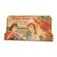 Vintage Sew Smart Rust Proof Assorted Needle Book Happy Home c.1930's-1940's picture