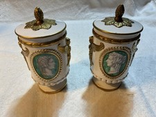 Ugo Zaccagnini Pair Mid-Century Italian Neoclassical Lidded Urns picture