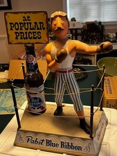 Vtg Original 1950s Boxer Pabst Blue Ribbon, Complete Boxing Ring, All Metal picture