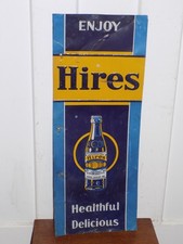 Vintage Enjoy Hires Healthful Delicious Tin Embossed Sign picture