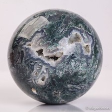 390g 67mm Moss Agate Sphere Crystal Natural Aquatic Plant Water Grass Reiki Ball picture