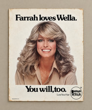 Farrah Fawcett Wella Hair Advertising Display 1970s Salon Cardboard Sign picture