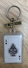 Vtg San Francisco Mini Playing Cards Keychain Made in Japan Sealed picture