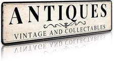 Antiques Store Sign Vintage Decor Rustic Wall Decor Retro Metal Sign 4×16 I picture