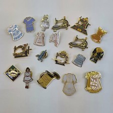 VTG Martha Pullen Sew Beautiful Enamel Pin Lot 19 Sewing Machine Dress Heirloom picture