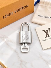 Authentic Louis Vuitton Silver Padlock & Key Set #309 picture
