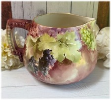 RARE Antique American Belleek Hand Painted Grapes 7