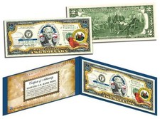 WEST VIRGINIA Statehood $2 Two-Dollar Colorized US Bill WV State *Legal Tender* picture