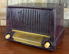 Vintage 1950s Purple Marbled Swirl Tube Radio GE For Parts or Restoration picture
