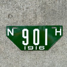 1916 New Hampshire Porcelain Visitor License Plate Non Resident High Quality 901 picture