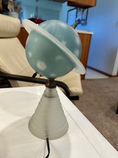 Vintage Art Deco 1939 Worlds Fair Frosted White Glass Saturn Lamp WORKING picture