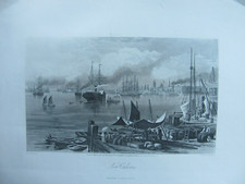 RARE 1873 Antique Print Engraving, 