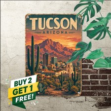 Scenic Desert Travel Landmark Sign Vintage Arizona Tourism Metal Plaque picture