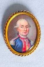 Rare Original 18thC Hand Painted Portrait Soldier French Revolution Robespierre picture