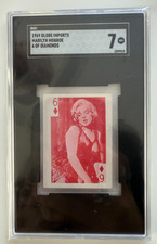 RED 1969 Globe Imports Marilyn Monroe 6 of Diamonds Rare Red Variation PSA 7 picture