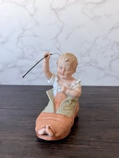 Heubach Boy In The Shoe Piano Baby Antique Figurine, Germany c.1910, 5” picture