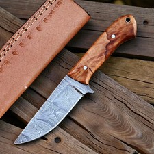 Handmade Hunting Knife Olive Wood Handle picture
