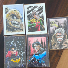 5x7 Watercolor ART Clayface, Robin, Nightwing, Batgirl, Gordon One Of A Kind picture